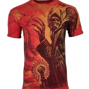 Rebel Saint By Affliction Men's T-shirt TRANSYLVANIA Biker Skull Tattoo S-5XL